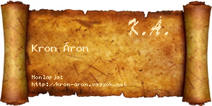 Kron Áron névjegykártya